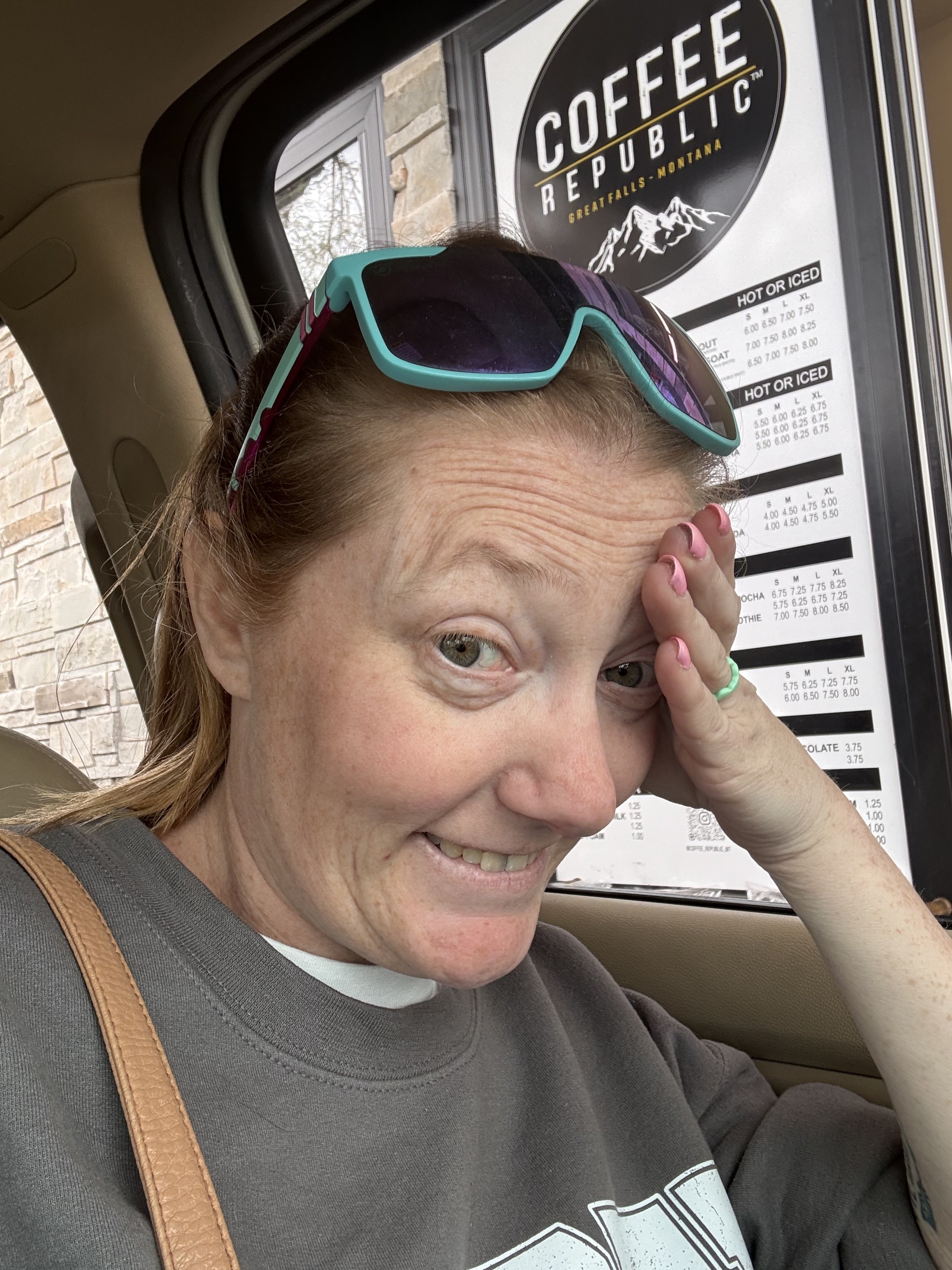 Amanda — out and about, still in it